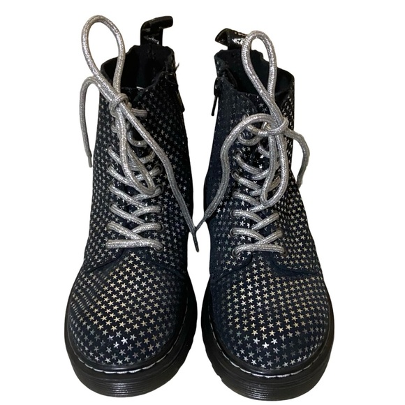 Dr. Martens Black Suede Metallic Star Boots - Picture 2 of 10